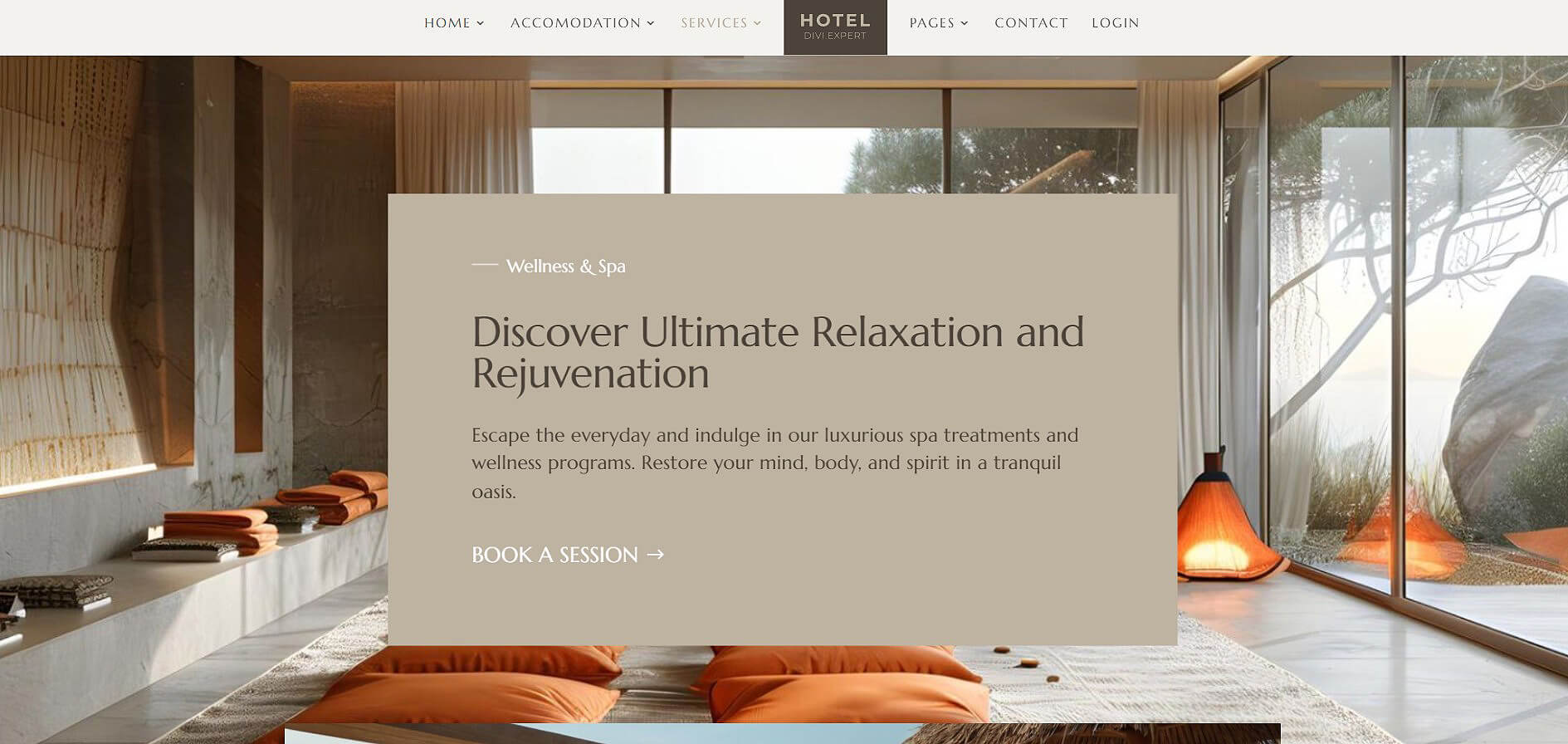 Hotel Divi Child Theme created by Divi.Expert